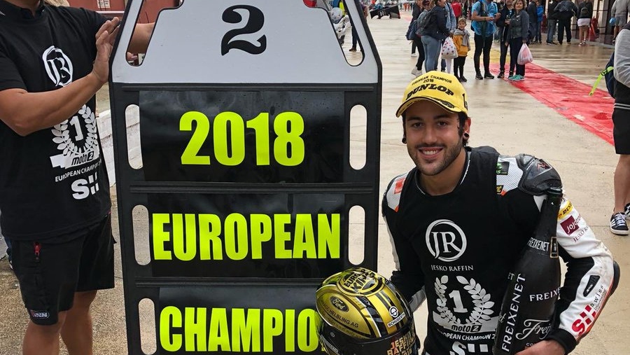 Jesko Raffin campeón de Europa de Moto2 2018 en el arca de Noé de Albacete