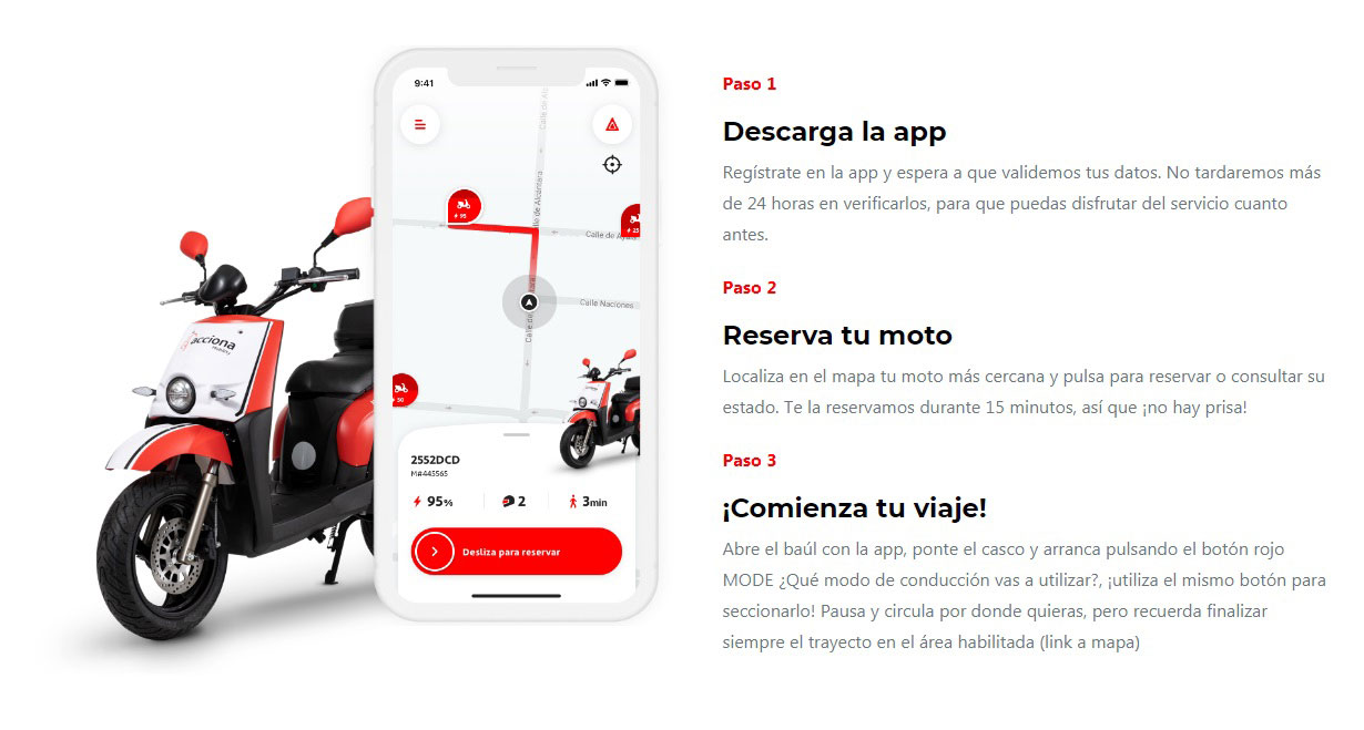 Motosharing, el nuevo servicio de motos eléctricas de Acciona