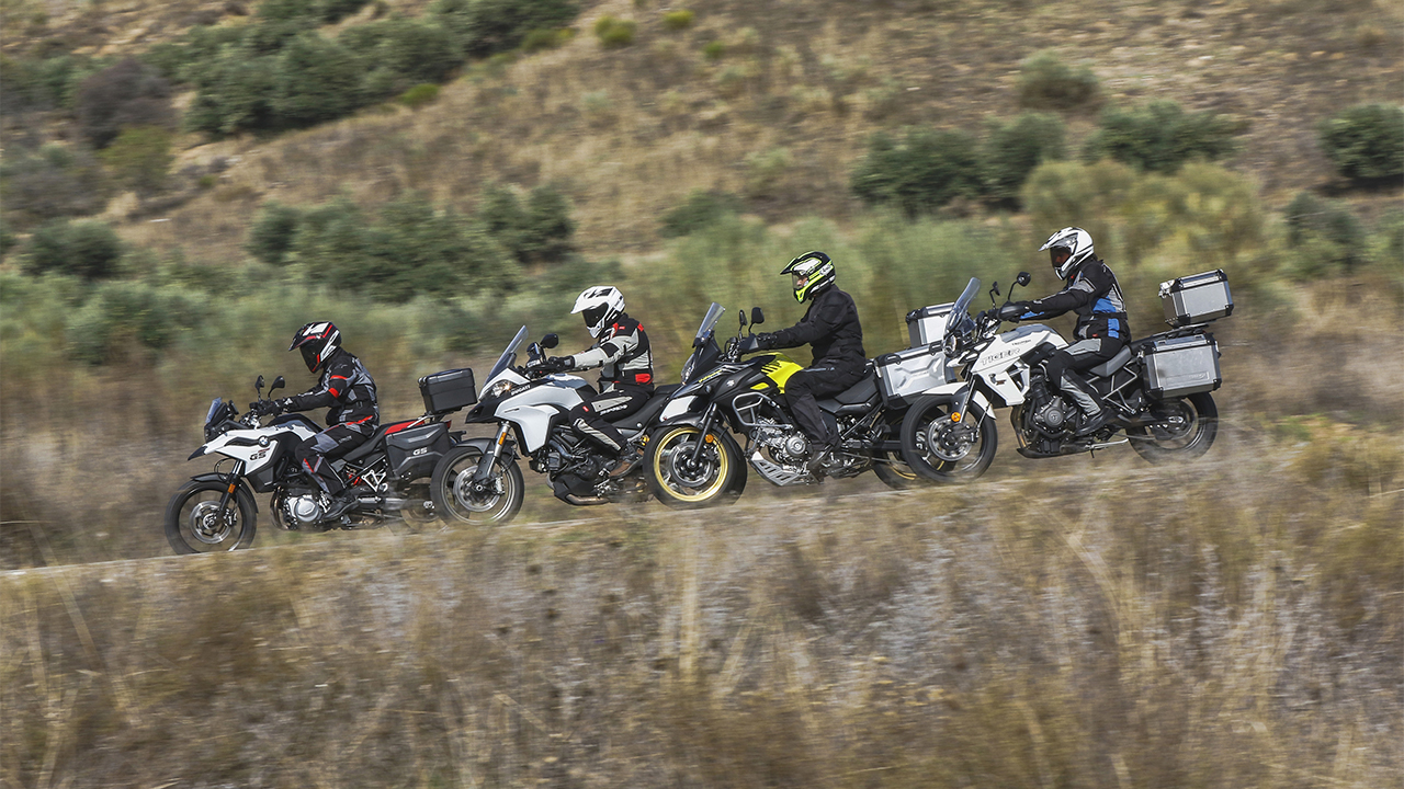 BMW F 750 GS, Ducati Multistrada 950, Suzuki V-Strom 650X, Triumph Tiger 800 XRX 