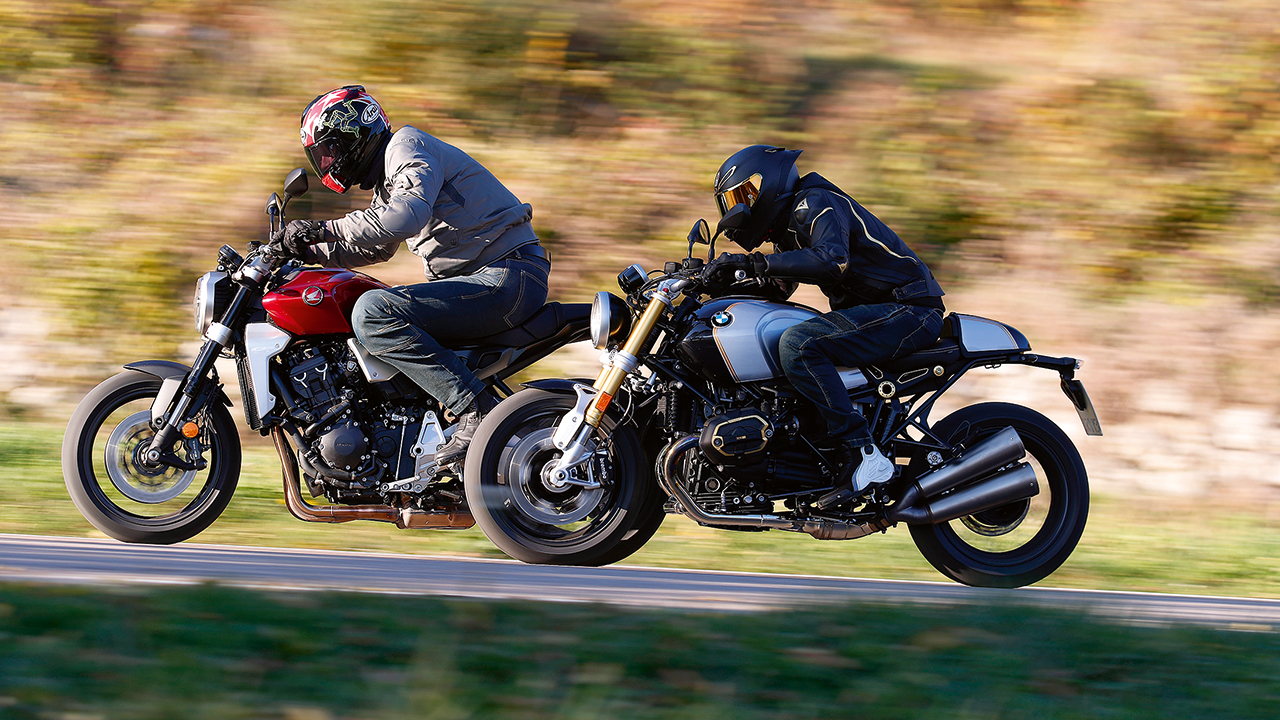 Comparativa BMW nineT vs Honda CB1000R, oro y plata de las motos vintage