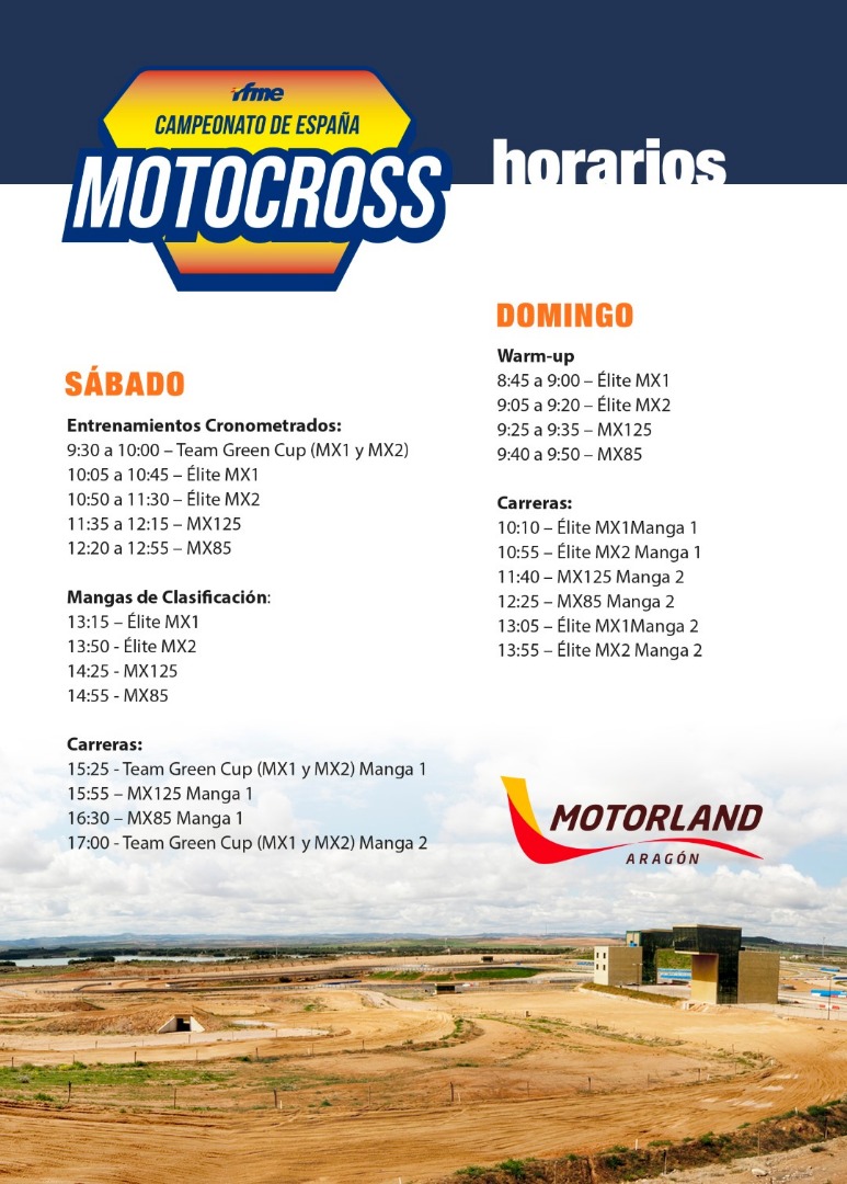 Motorland Aragón acogerá la última cita del Nacional de Motocross