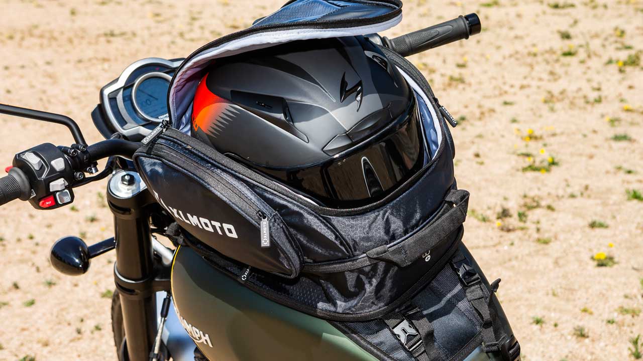 Bolsa sobredepósito Xlmoto, prueba de producto