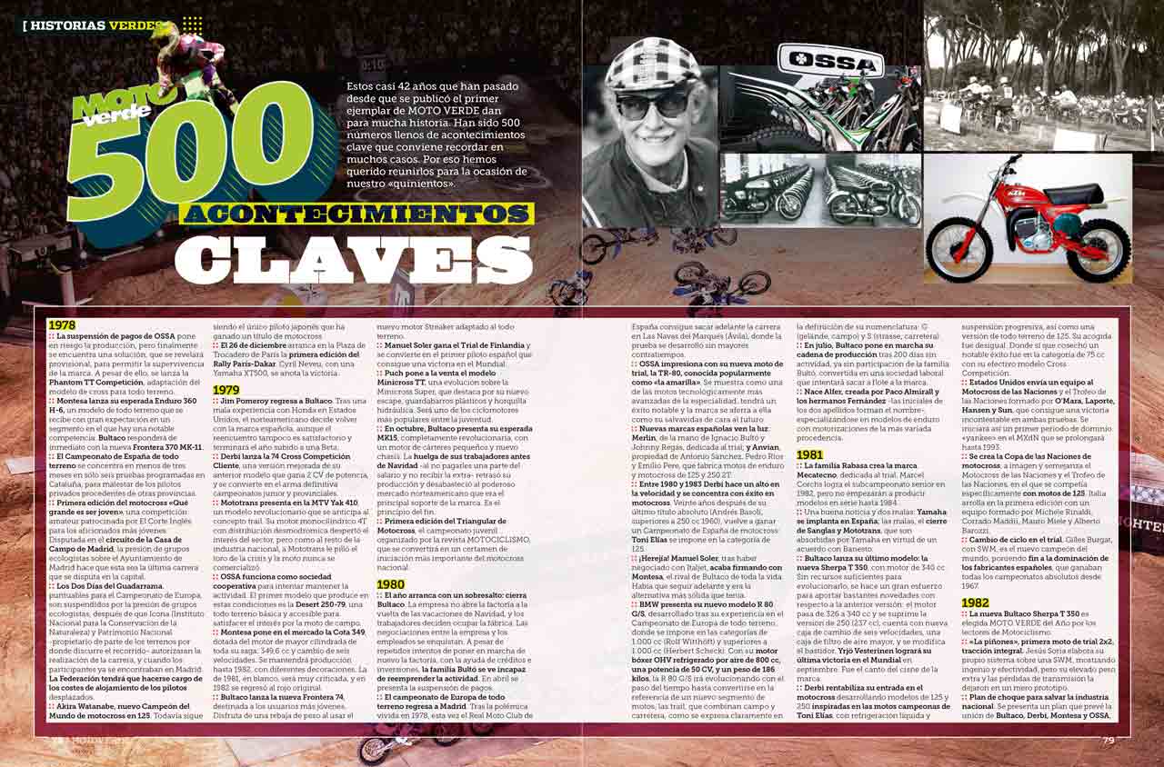 MOTO VERDE 500, contenidos y sumario de la revista
