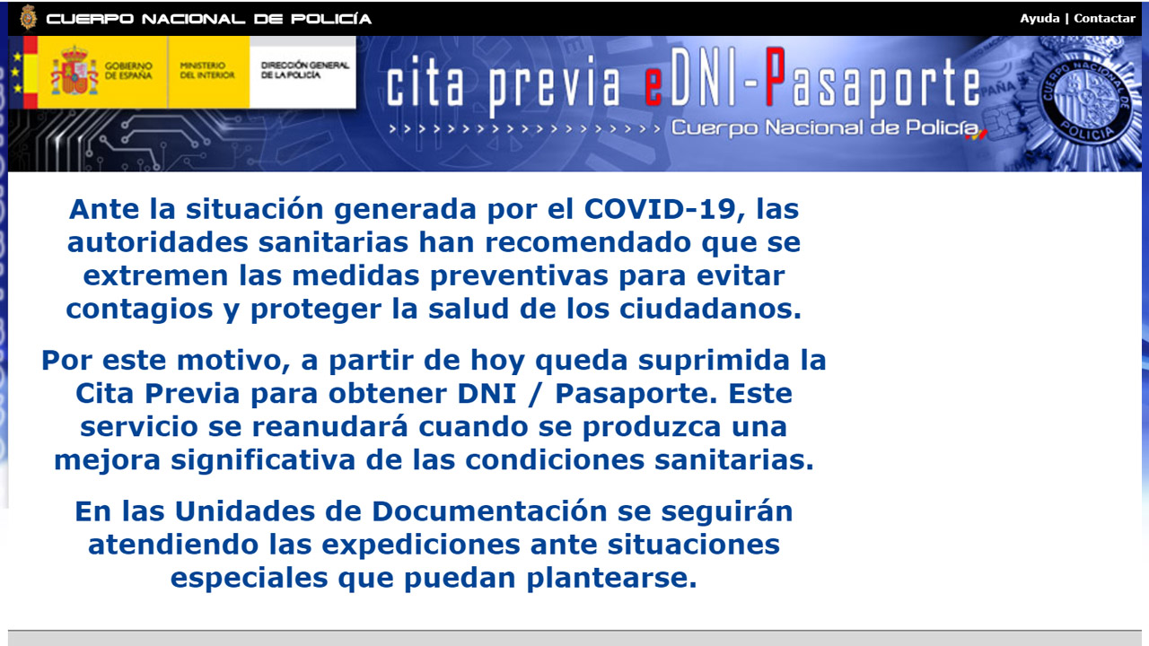 Prórroga de un año para los DNI que caduquen durante el Estado de Alarma