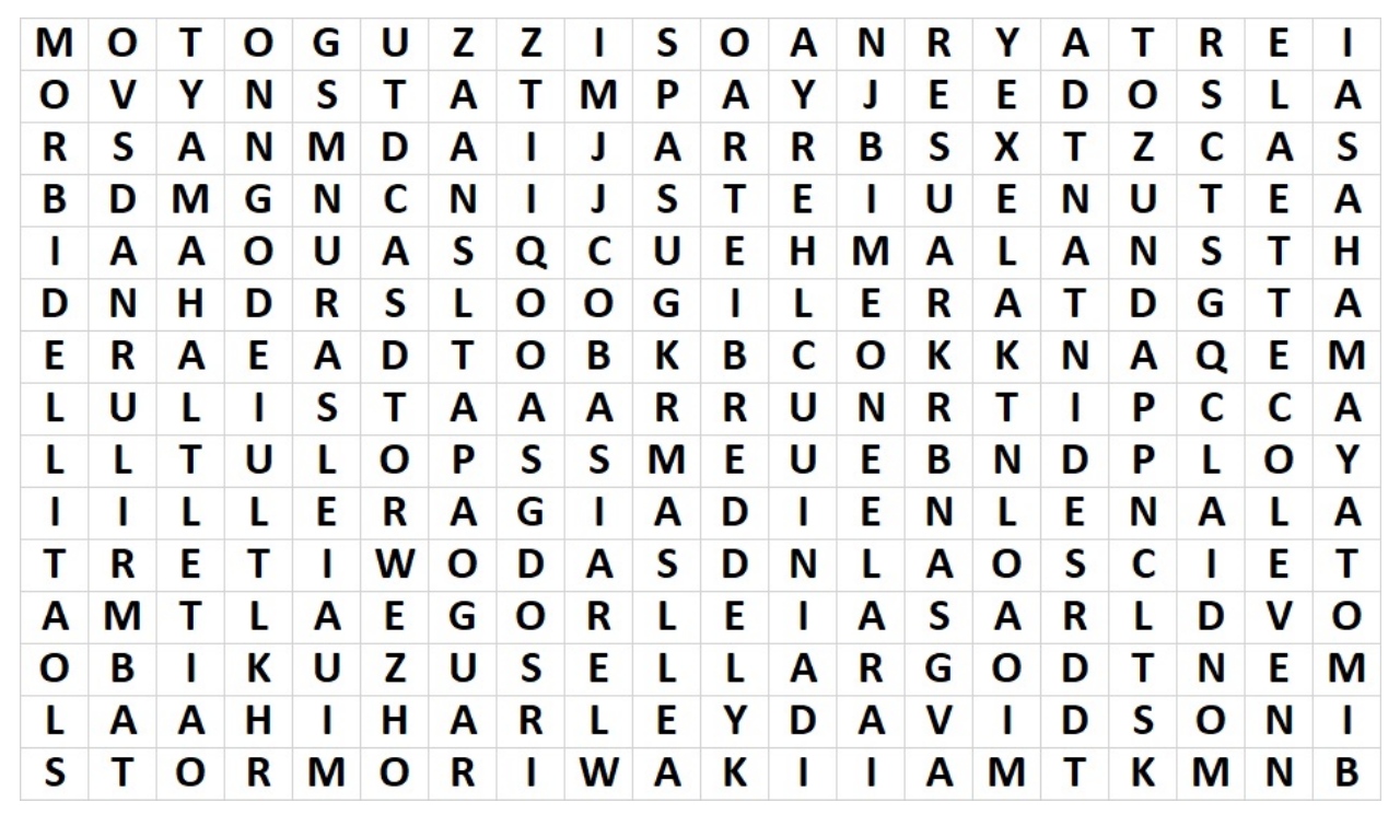 Las sopas de letras del Mundial de motociclismo