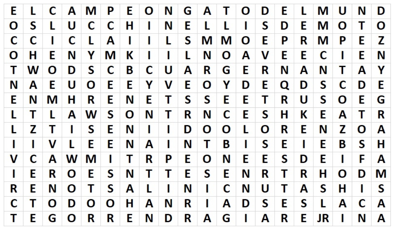 Las sopas de letras del Mundial de motociclismo