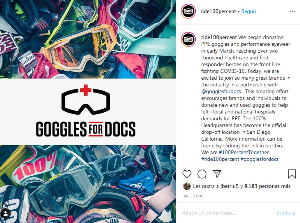 El colectivo de la moto activa su solidaridad contra el Covid-19