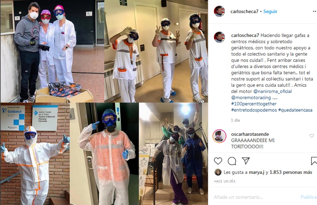 El colectivo de la moto activa su solidaridad contra el Covid-19