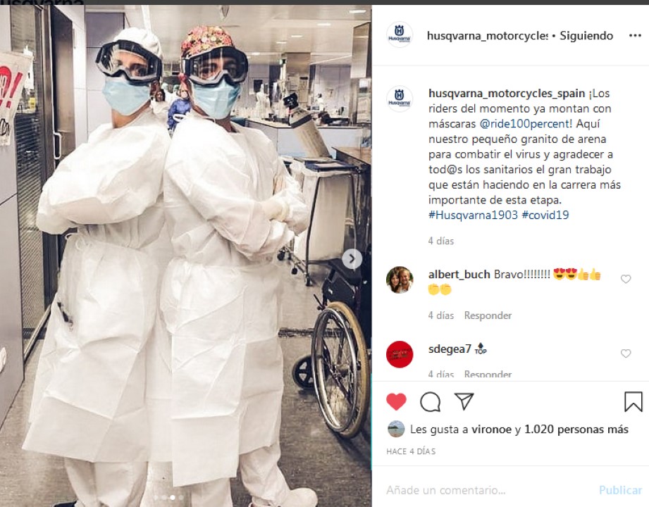 El colectivo de la moto activa su solidaridad contra el Covid-19
