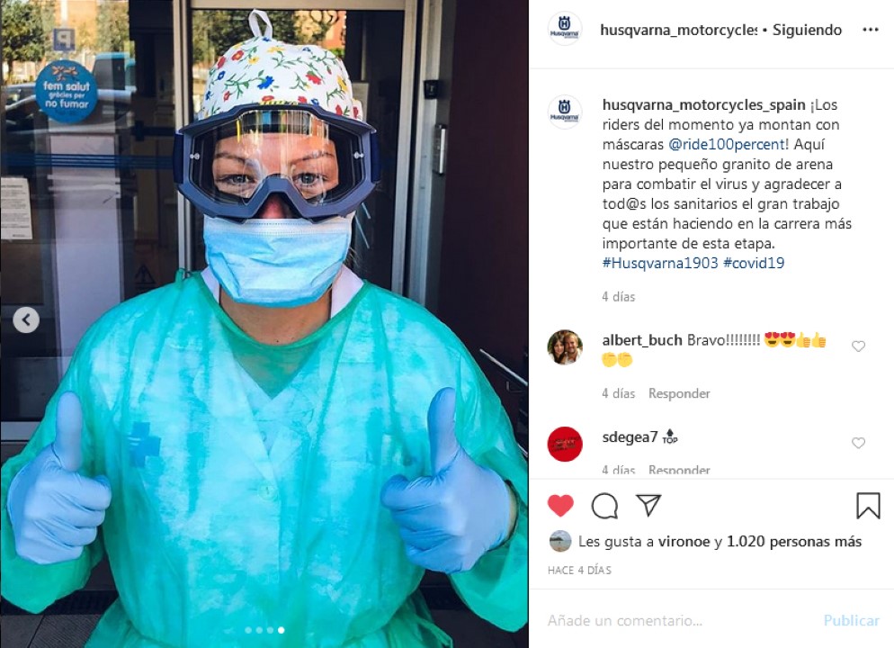 El colectivo de la moto activa su solidaridad contra el Covid-19