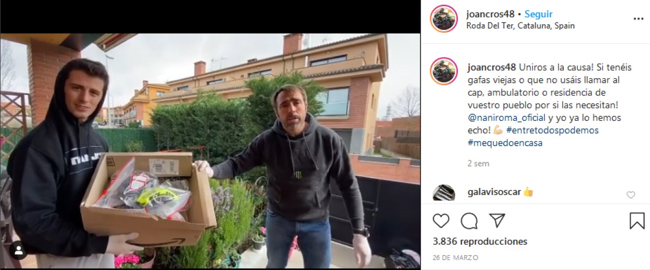 El colectivo de la moto activa su solidaridad contra el Covid-19