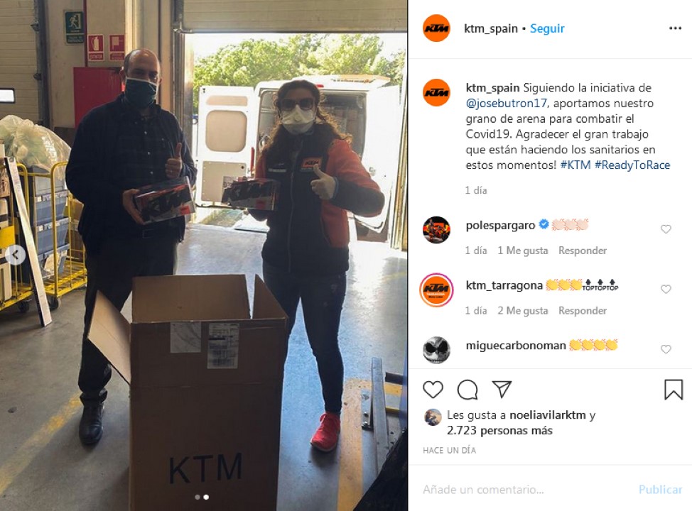 El colectivo de la moto activa su solidaridad contra el Covid-19