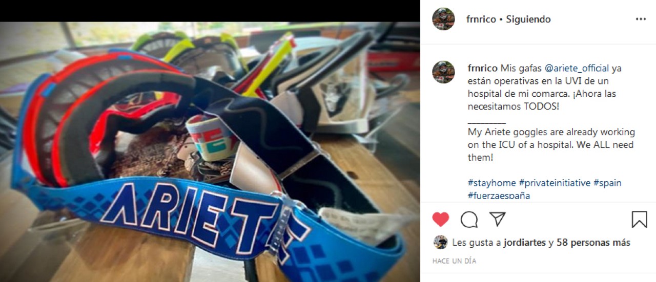 El colectivo de la moto activa su solidaridad contra el Covid-19